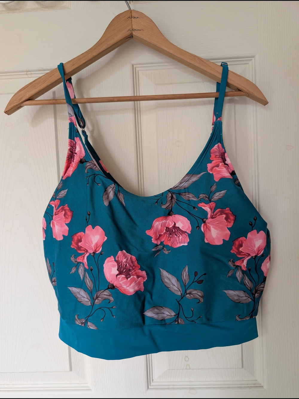 Coral Reef Floral Swim Crop Top XL 14/16